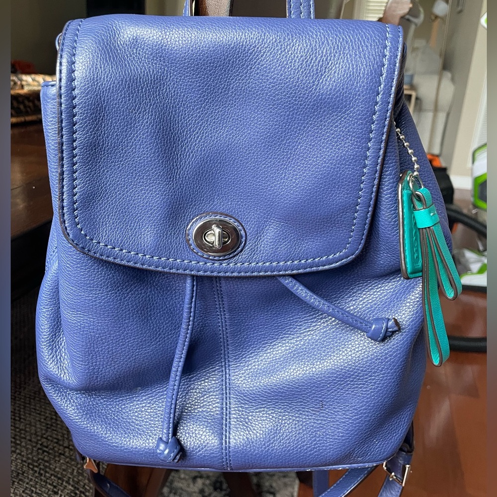 Used- Coach French Blue Backpack